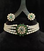 Natural Fresh Water Pearl  Choker Set From Hyderabad With Certificate of Authenticity