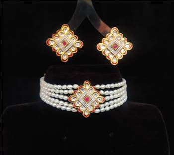 Natural Fresh Water Pearl  Choker Set From Hyderabad With Certificate of Authenticity 1