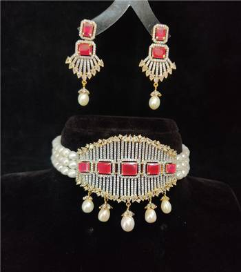 Natural Fresh Water Pearl  Choker Set From Hyderabad of Authenticity 1