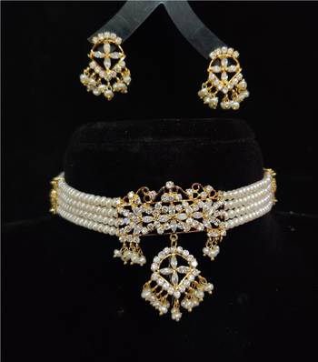 Natural Fresh Water Pearl  Choker Set From Hyderabad With Certificate of Authenticity 1