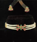Natural Fresh Water Pearl  Choker Set From Hyderabad With Certificate of Authenticity