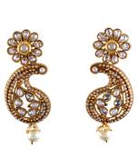 White gold plated antique gold Copper   Pair of Earrings