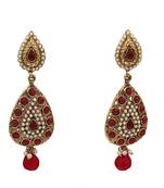 Red gold plated antique gold Copper   Pair of Earrings