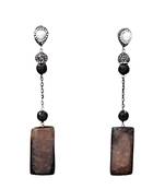 Brown beaded jewellery Brass Copper   pair of Earrings