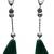 Green beaded jewellery Brass Copper   pair of Earrings
