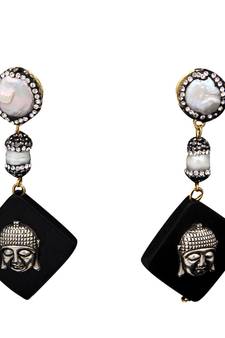 Multicolor beaded jewellery Brass Copper   pair of Earrings
