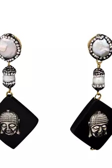 Multicolor beaded jewellery Brass Copper   pair of Earrings