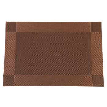 NFI essentials PVC Dining Table Dinner Mats Set of 6 Pcs Dinner Placemats Multipurpose Dinner & Kitchen (Brown) 2