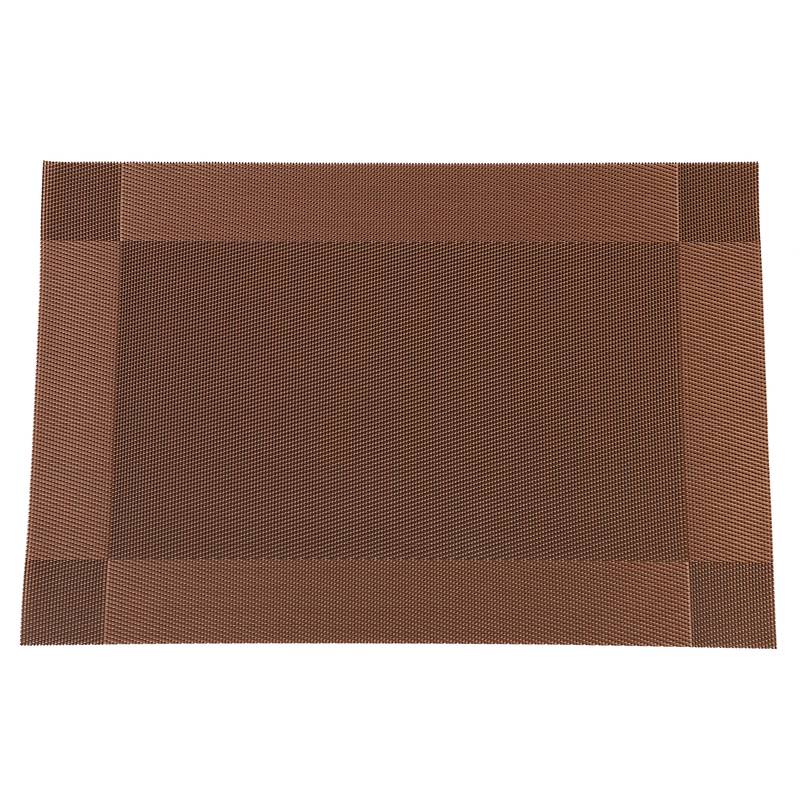 NFI essentials PVC Dining Table Dinner Mats Set of 6 Pcs Dinner Placemats Multipurpose Dinner & Kitchen (Brown)