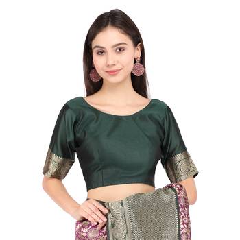 Purple woven silk saree with blouse 5