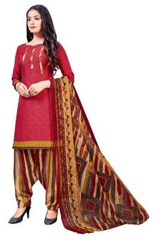 Maroon printed crepe salwar