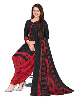 Black printed crepe salwar 4