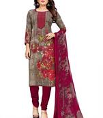 Multicolor printed crepe salwar