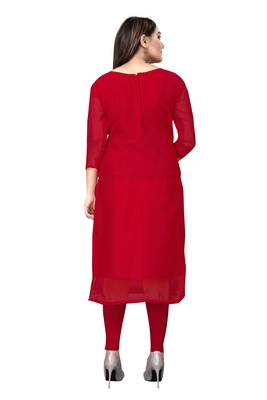 Red thread embroidery georgette salwar 2