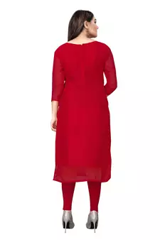 Red thread embroidery georgette salwar