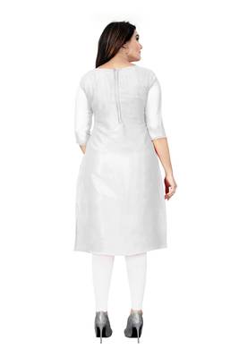 White thread embroidery georgette salwar 2