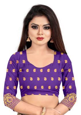 Orange woven art silk sarees saree with blouse 5