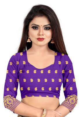 Pink woven art silk sarees saree with blouse 5