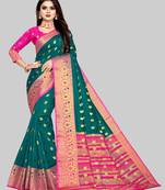 Light sea green woven art silk sarees saree with blouse