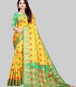 Gold woven art silk sarees saree with blouse