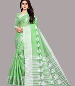 Green woven art silk sarees saree with blouse