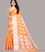 Orange woven art silk sarees saree with blouse
