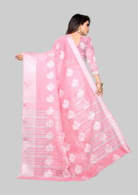 Pink woven art silk sarees saree with blouse 2
