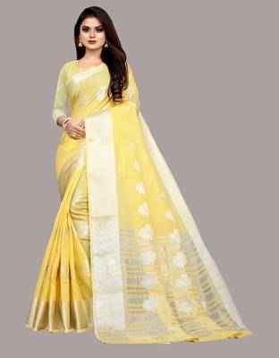 Gold woven art silk sarees saree with blouse 1