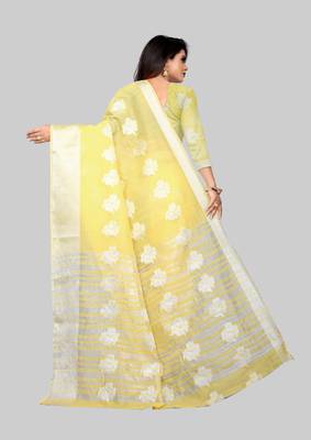 Gold woven art silk sarees saree with blouse 2