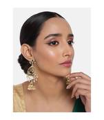 Enamel Pearl Dangle Jhumka Earrings