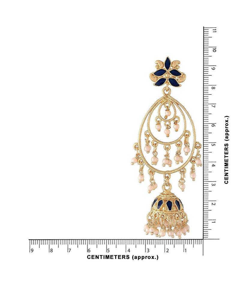Enamel Pearl Dangle Jhumka Earrings