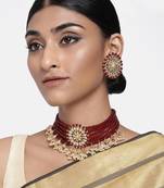 Traditional Choker Set Glided With Kundan & Pearls