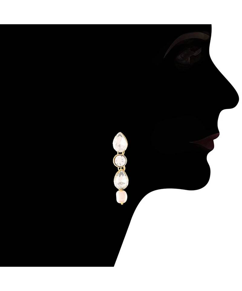 Traditional Stone Studded Pearl Choker Necklace Jewellery Set