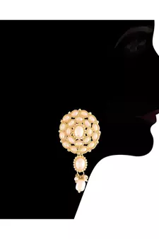 Traditional Pearl Choker Necklace with Earrings & Maang Tikka Set