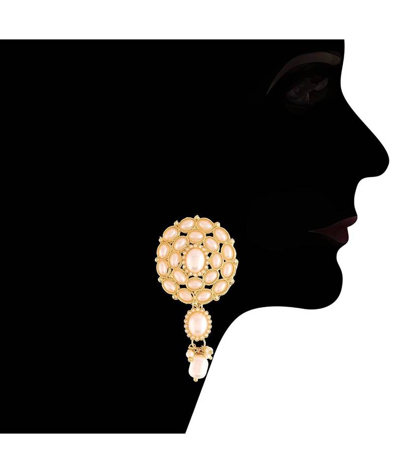 Traditional Pearl Choker Necklace with Earrings & Maang Tikka Set