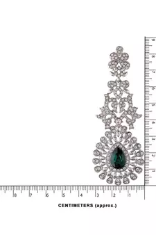 Rhodium Plated Austrion Diamond Sparkling Dangle Earrings