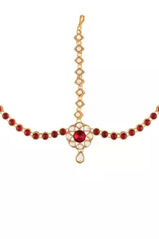 Kundan Studded Bridal Matha Patti Maang Tikka