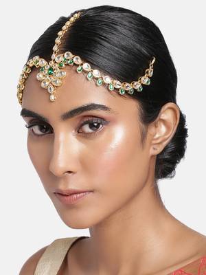 Kundan Studded Bridal Matha Patti Maang Tikka 1