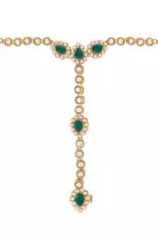Embellish With Kundan & Pearl Adjustable Haath Phool Panja Bracelet