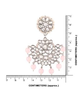 Rhodium Plated Kundan & Faux Pearl Chandbali Earrings with Maang Tikka Set 3