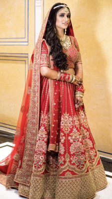 Red Colored Bridal Malay satin Lehenga Choli 2
