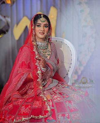 Red Colored Bridal Malay satin Lehenga Choli 2