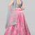 Silver and Pink Colored Partywear Designer Embroidered Net with silk Lehenga Choli