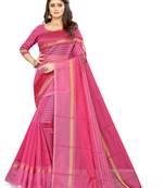 pink Art Silk  plain   saree with blouse
