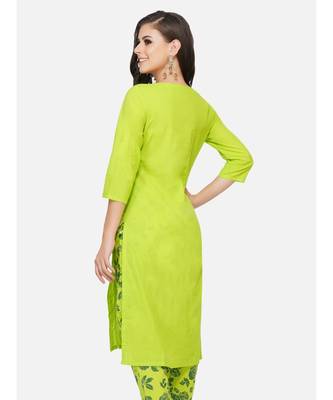 Green cotton printed stitched   KURTA 4