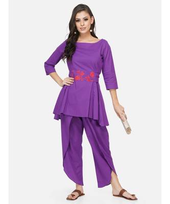 Purple cotton printed stitched   TUNIC 6