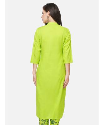 Green cotton printed stitched   KURTA 6