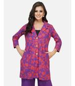 Purple cotton printed stitched   TUNIC     JACKET