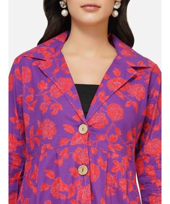 Purple cotton printed stitched   TUNIC     JACKET 3