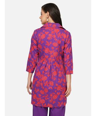 Purple cotton printed stitched   TUNIC     JACKET 4